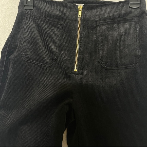 Wild Honey Flared Corduroy Pants Front Zipper and Pockets Black Size Small - Picture 3 of 10